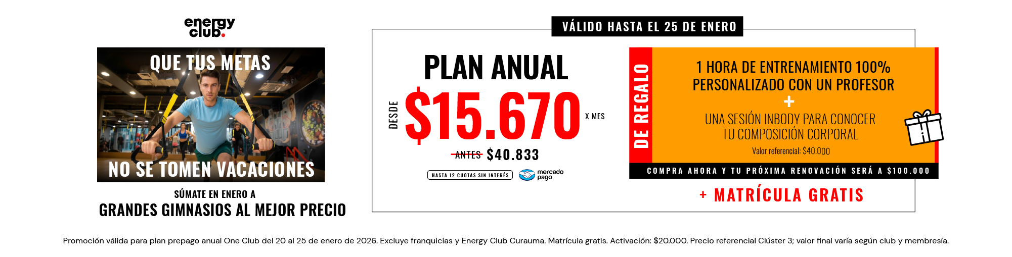 Cyber: grandes descuentos en Energy Club.